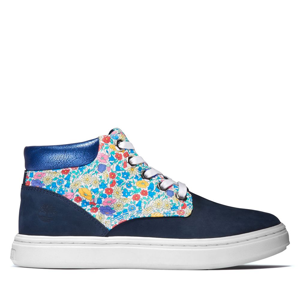 Timberland Womens Chukka Boots Bria made with Liberty Fabric - Navy - India IY7491830